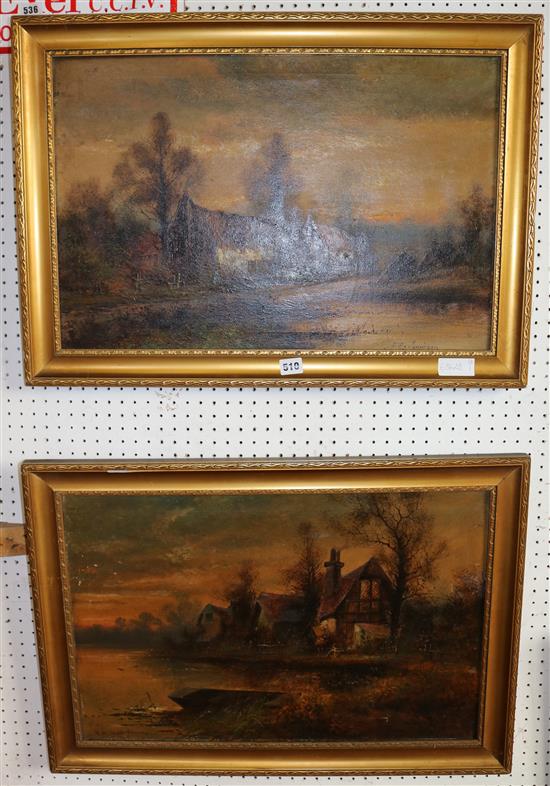 Frederick E. Jamieson, pair oils on canvas, Fenland scenes